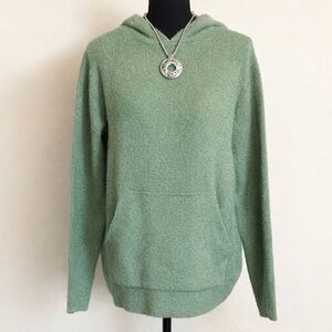 Staccato Green Knit Hoodie Pullover Sweater Kangaroo Pocket NWT Size M